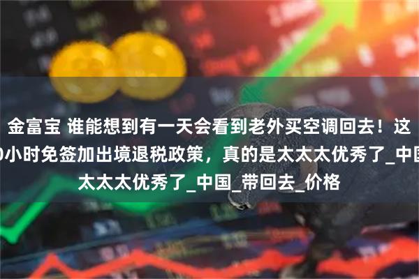金富宝 谁能想到有一天会看到老外买空调回去！这个老外入境240小时免签加出境退税政策，真的是太太太优秀了_中国_带回去_价格
